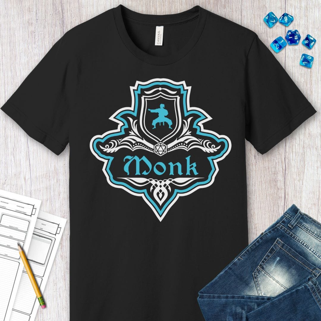 Printify T-Shirt D&D Monk Fancy Emblem T-Shirt