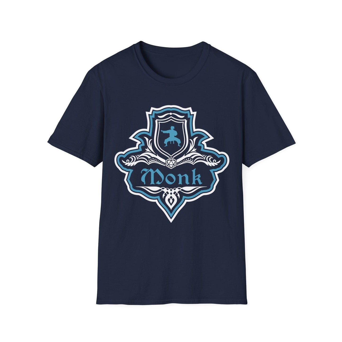 Printify T-Shirt Navy / S D&D Monk Fancy Emblem T-Shirt