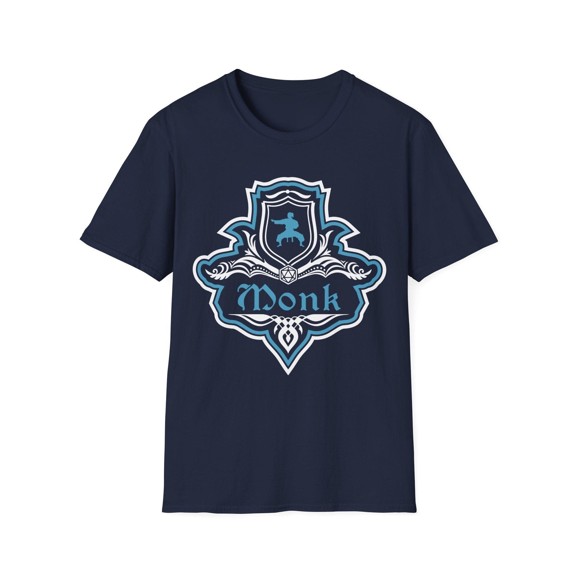 Printify T-Shirt Navy / S D&D Monk Fancy Emblem T-Shirt