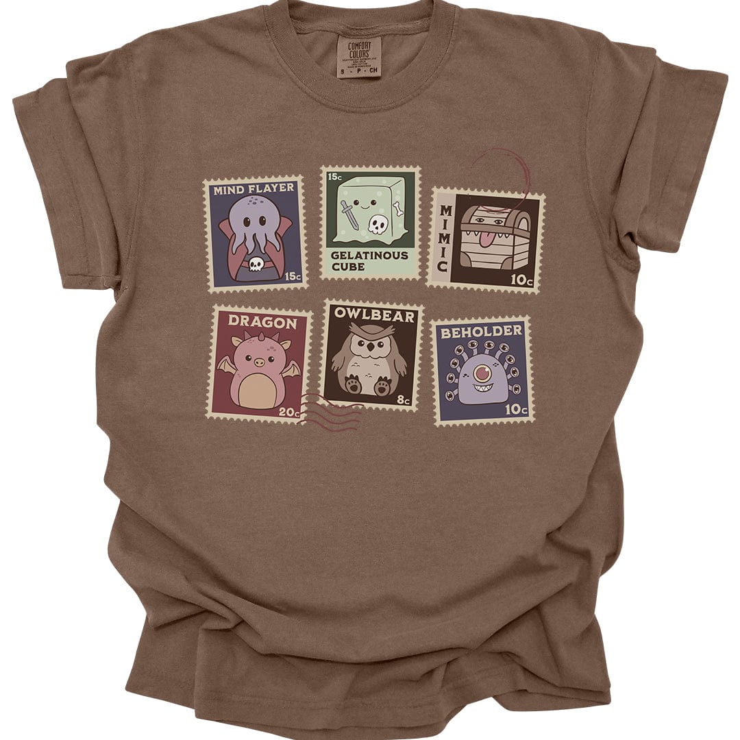 Printify T-Shirt Espresso / S D&D Monster Stamp T-Shirt - Comfort Colors