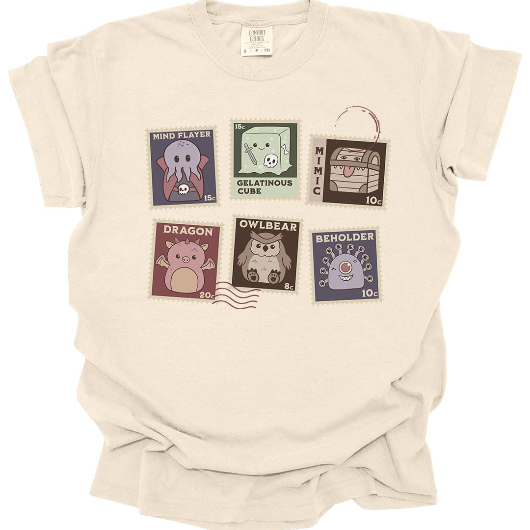 Printify T-Shirt Ivory / S D&D Monster Stamp T-Shirt - Comfort Colors