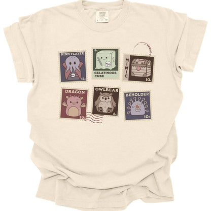 Printify T-Shirt Ivory / S D&D Monster Stamp T-Shirt - Comfort Colors
