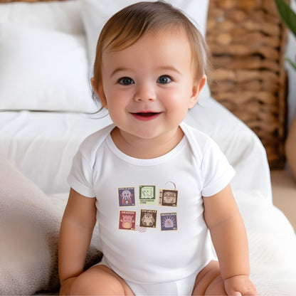 Printify Kids clothes D&D Monster Stamps Baby Bodysuit