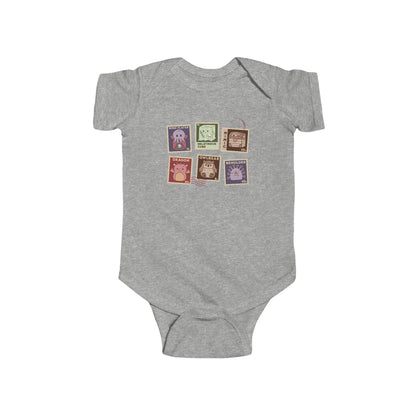 Printify Kids clothes Athletic Heather / NB (0-3M) D&D Monster Stamps Baby Bodysuit