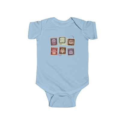 Printify Kids clothes Light Blue / NB (0-3M) D&D Monster Stamps Baby Bodysuit