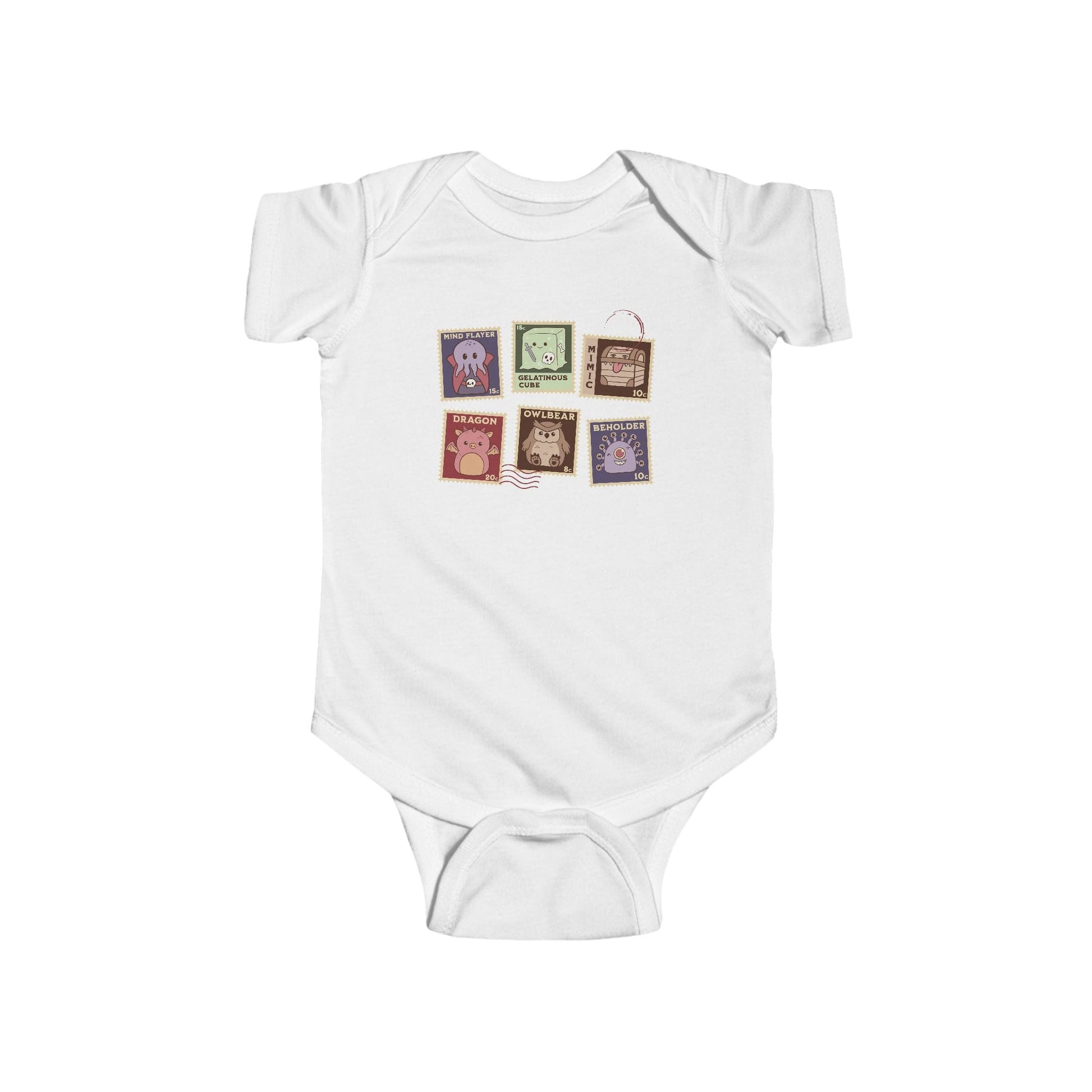 Printify Kids clothes White / NB (0-3M) D&D Monster Stamps Baby Bodysuit