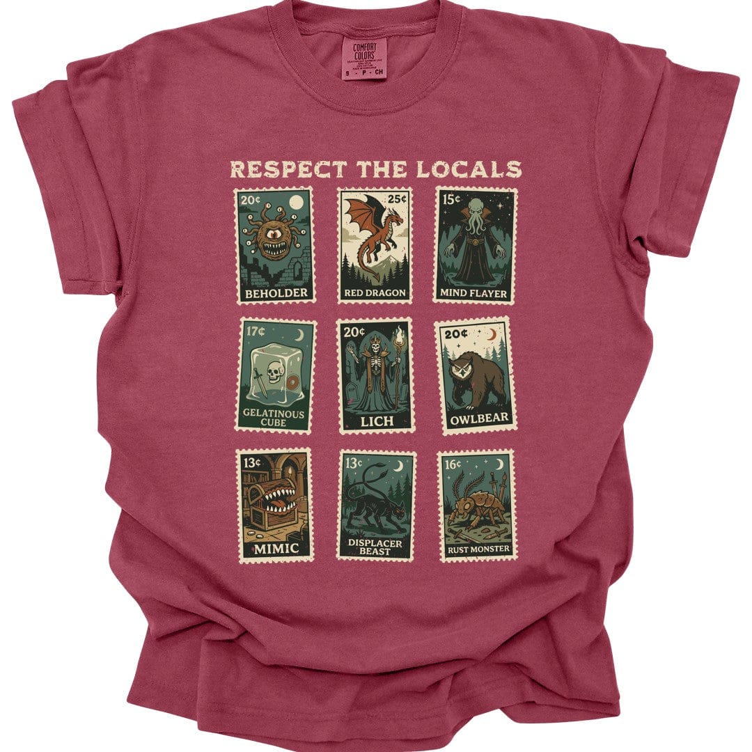 Printify T-Shirt Chili / S D&D Monsters Respect the Locals Stamp T-Shirt - Comfort Colors
