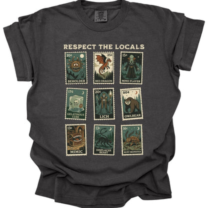 Printify T-Shirt Pepper / S D&D Monsters Respect the Locals Stamp T-Shirt - Comfort Colors