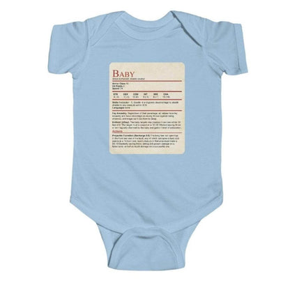 Printify Kids clothes Light Blue / NB (0-3M) D&D Onesie Baby Stat Block