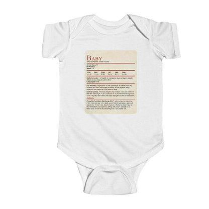 Printify Kids clothes White / 12M D&D Onesie Baby Stat Block