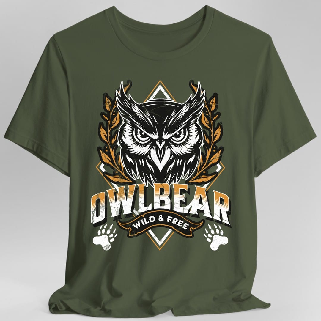 Printify T-Shirt Military Green / S D&D Owlbear Shirt