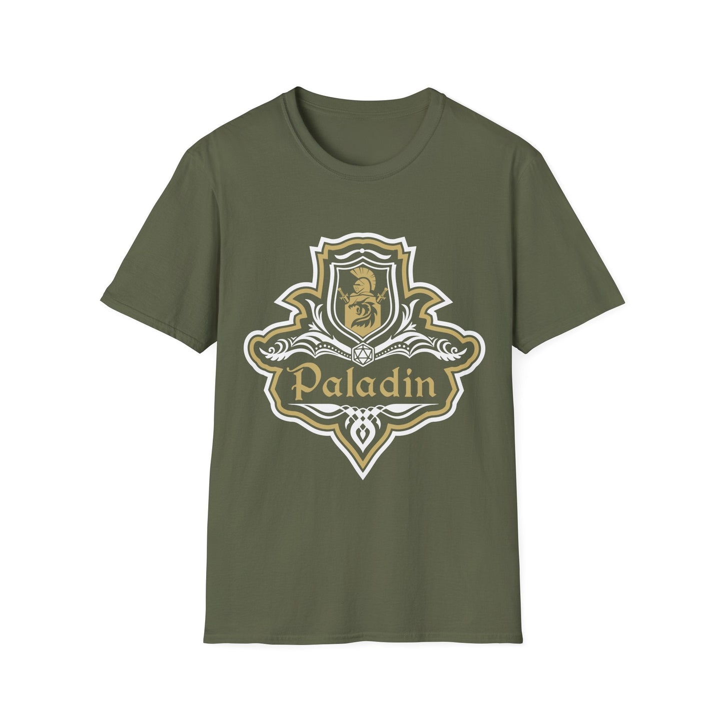 Printify T-Shirt Military Green / S D&D Paladin Class Fancy Emblem T-Shirt