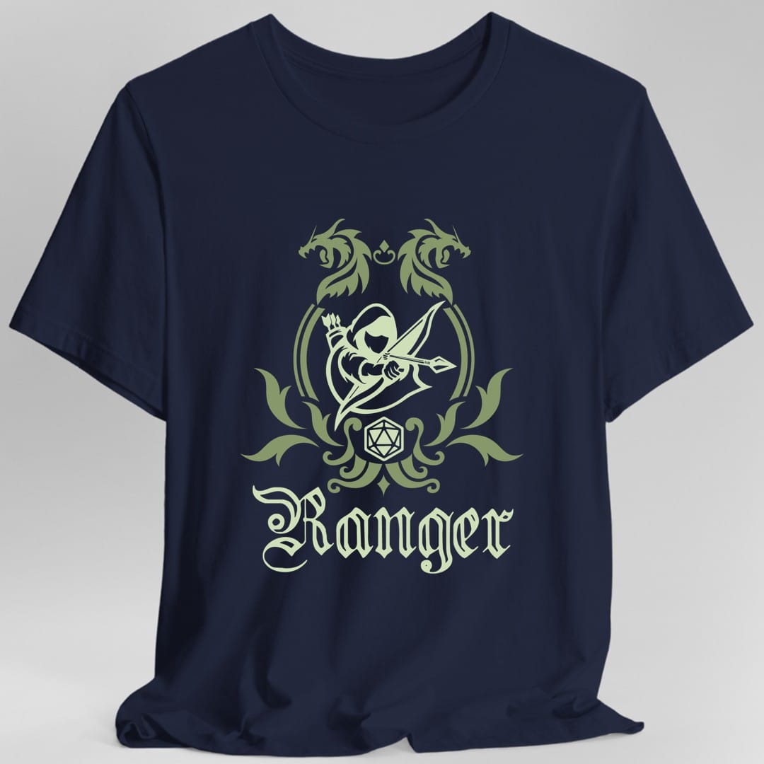 The same Ranger class emblem design, on a navy t-shirt.