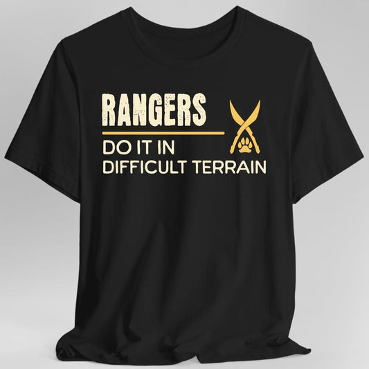 Printify T-Shirt Black / S D&D Rangers Do It In Difficult Terrain Shirt