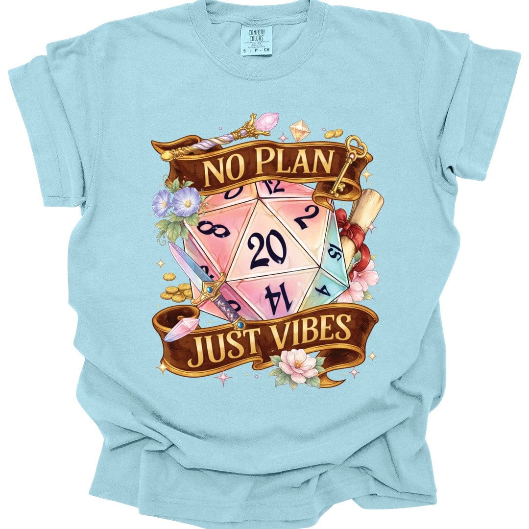 Printify T-Shirt Chambray / S D&D Shirt No Plan Just Vibes - Comfort Colors