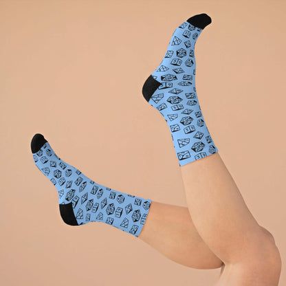 Printify All Over Prints One size D&D Socks with Dice Pattern Blue