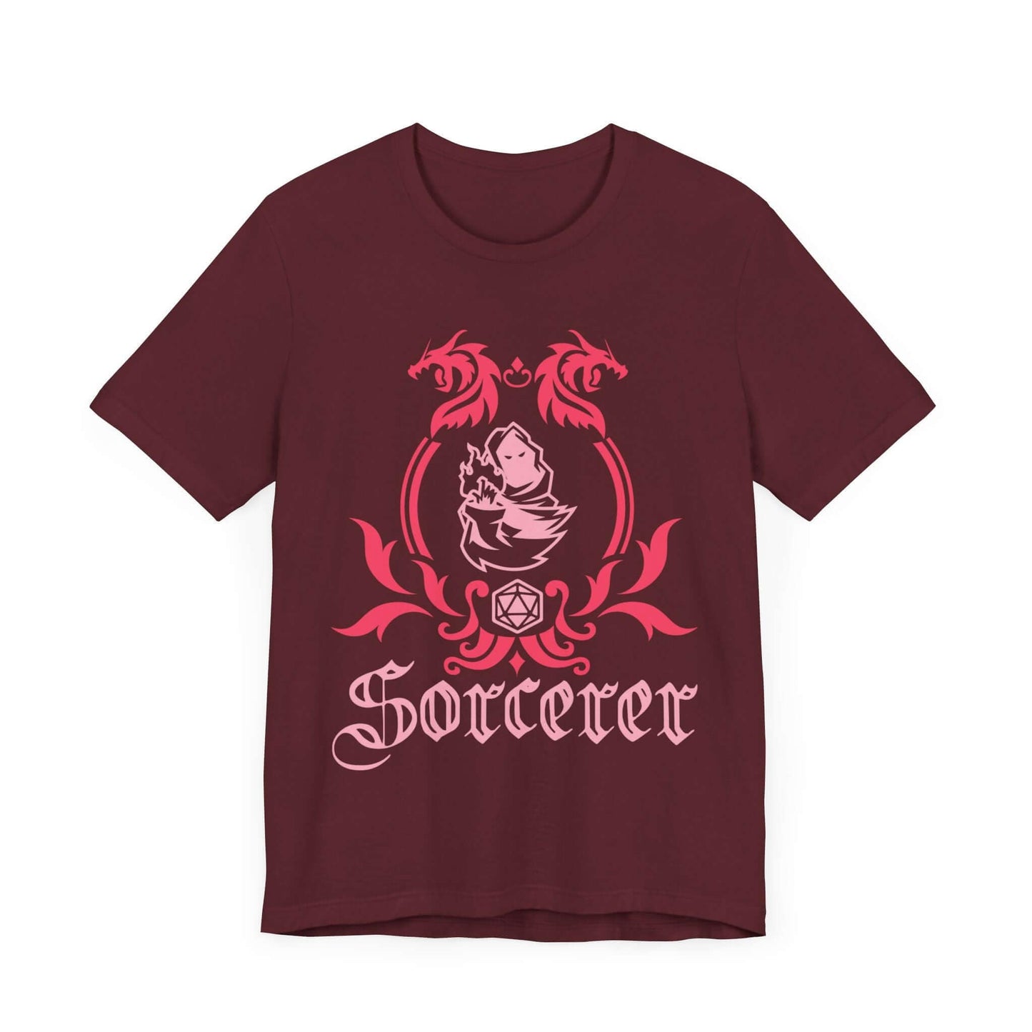 Printify T-Shirt Maroon / S D&D Sorcerer Class Emblem T-Shirt