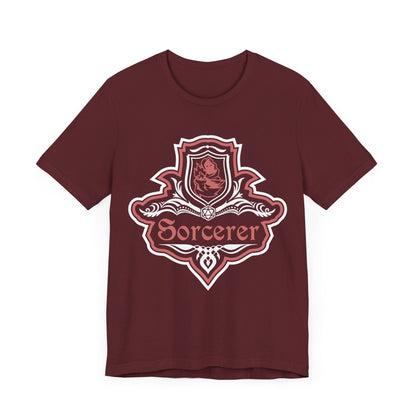 Printify T-Shirt Maroon / S D&D Sorcerer Class Fancy Emblem T-Shirt