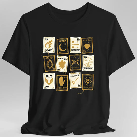 Printify T-Shirt Black / S D&D Spells Stamps T-Shirt