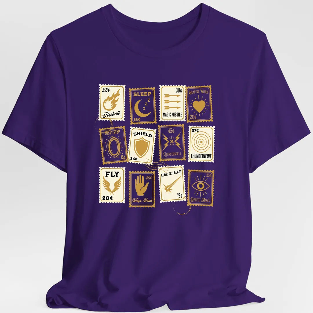Printify T-Shirt Purple / S D&D Spells Stamps T-Shirt