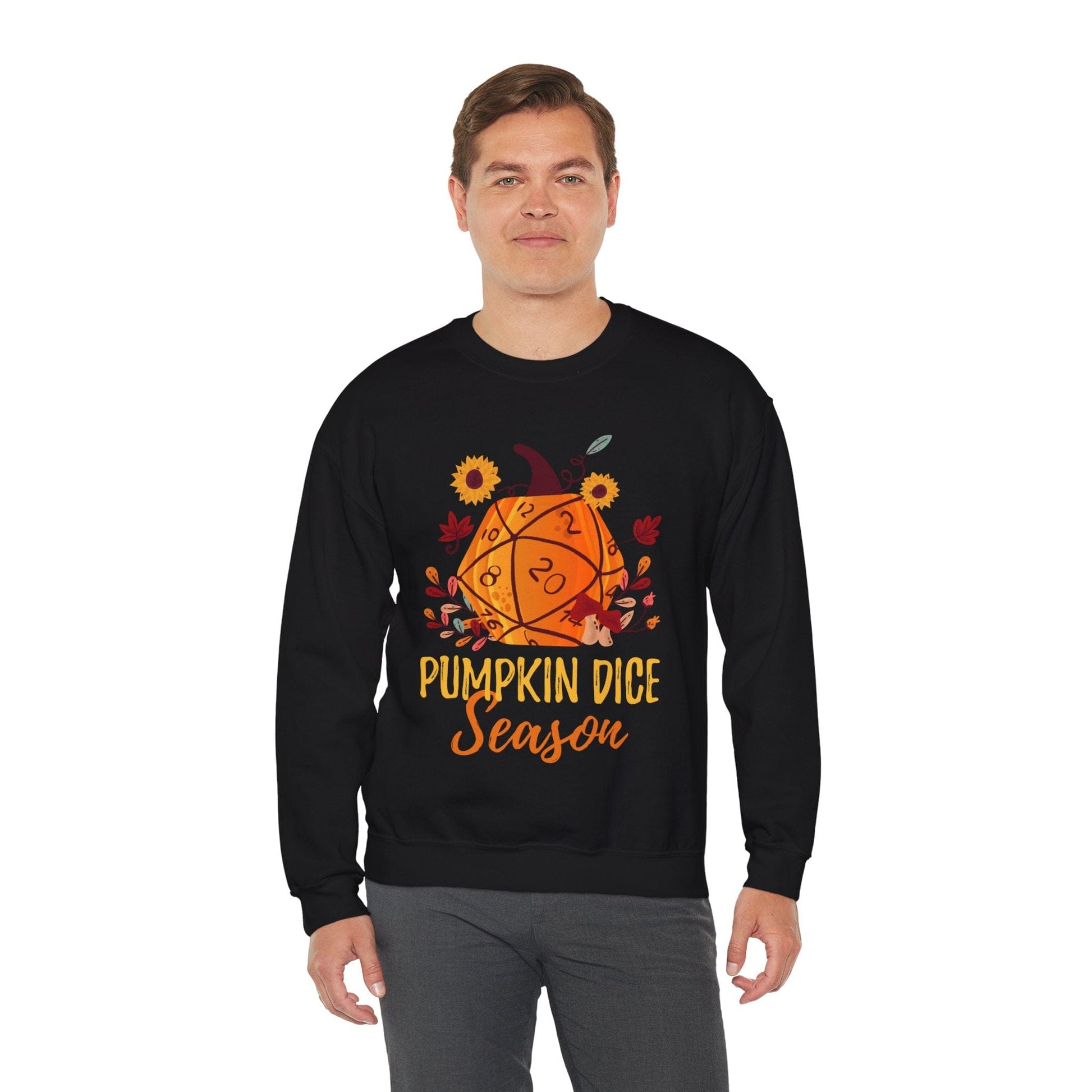 Printify Sweatshirt D&D Sweatshirt Pumpkin Dice Season