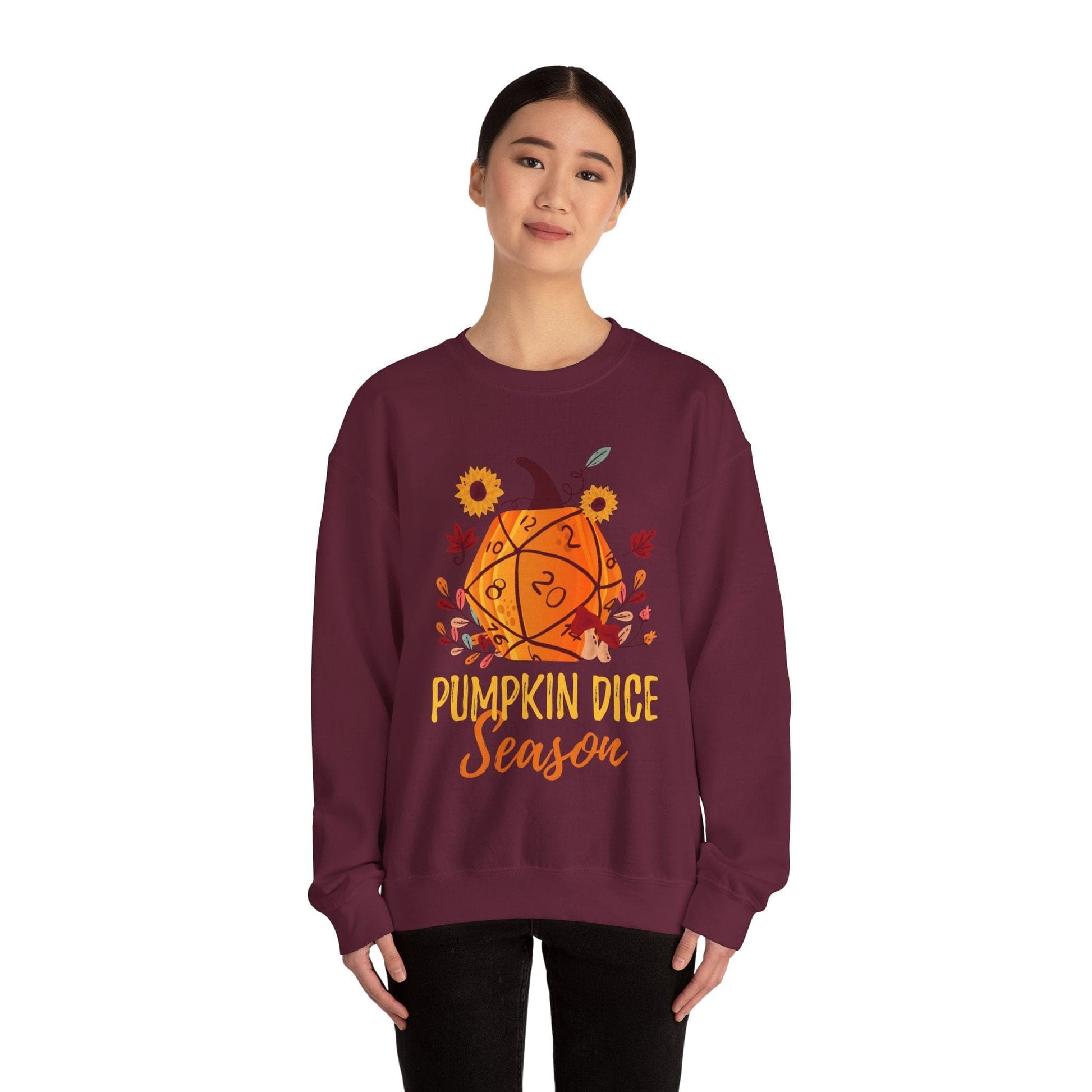 Printify Sweatshirt D&D Sweatshirt Pumpkin Dice Season