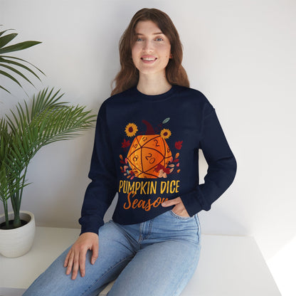 Printify Sweatshirt D&D Sweatshirt Pumpkin Dice Season