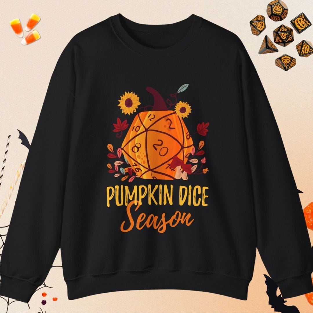 Printify Sweatshirt D&D Sweatshirt Pumpkin Dice Season