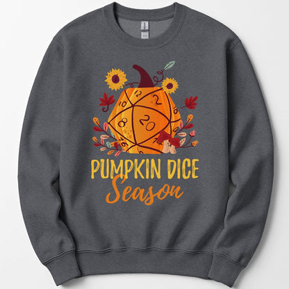 Printify Sweatshirt Dark Heather / S D&D Sweatshirt Pumpkin Dice Season