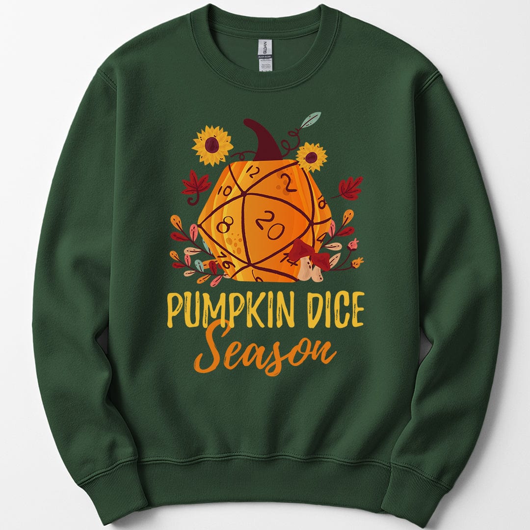 Printify Sweatshirt Forest Green / S D&D Sweatshirt Pumpkin Dice Season