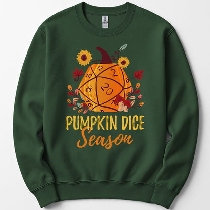 Printify Sweatshirt Forest Green / S D&D Sweatshirt Pumpkin Dice Season