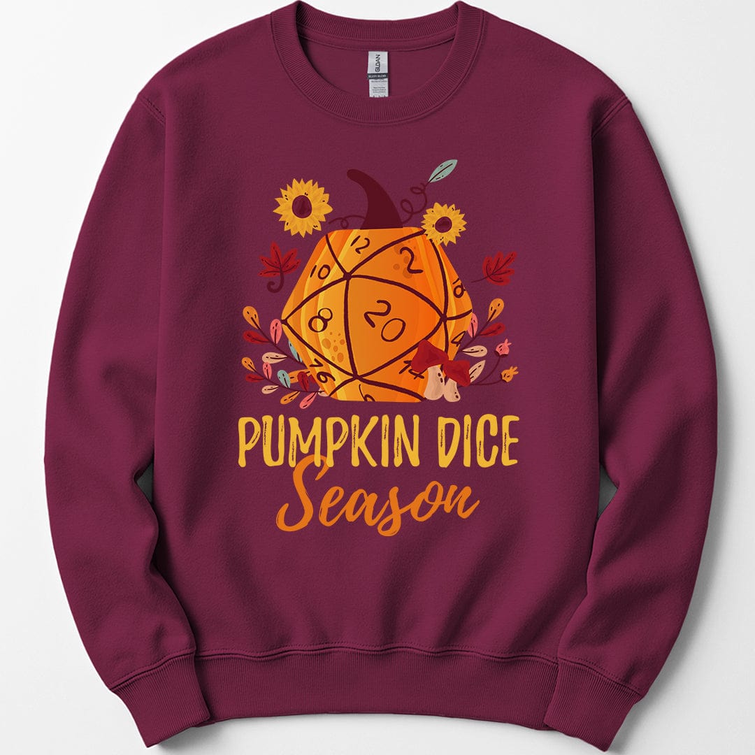 Printify Sweatshirt Maroon / S D&D Sweatshirt Pumpkin Dice Season