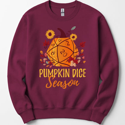 Printify Sweatshirt Maroon / S D&D Sweatshirt Pumpkin Dice Season