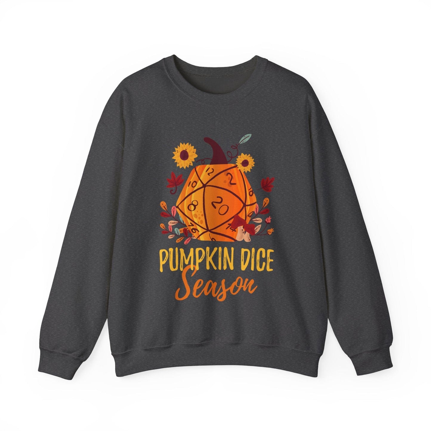 Printify Sweatshirt S / Dark Heather D&D Sweatshirt Pumpkin Dice Season