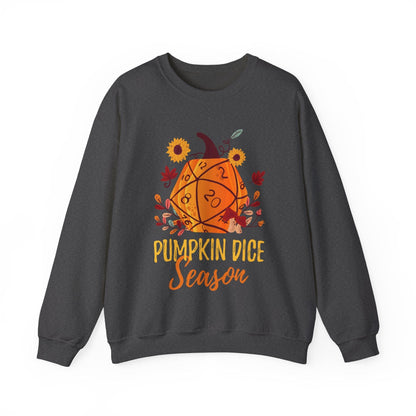 Printify Sweatshirt S / Dark Heather D&D Sweatshirt Pumpkin Dice Season