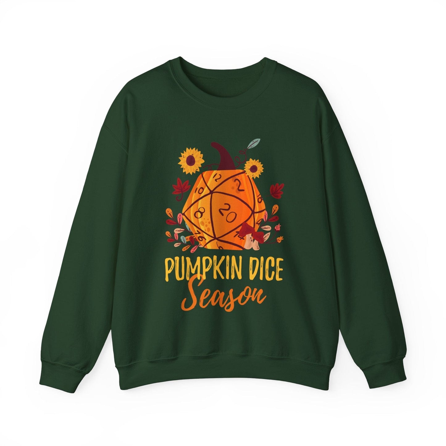 Printify Sweatshirt S / Forest Green D&D Sweatshirt Pumpkin Dice Season