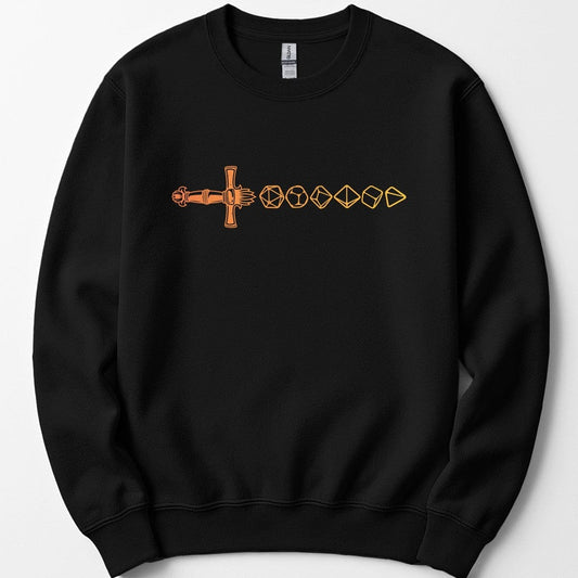 Printify Sweatshirt Black / S D&D Sword D20 Sweatshirt