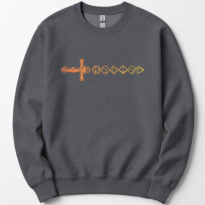 Printify Sweatshirt Dark Heather / S D&D Sword D20 Sweatshirt