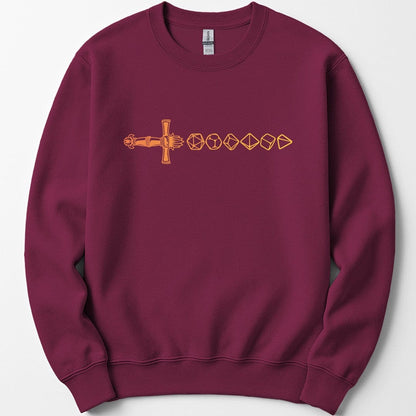 Printify Sweatshirt Maroon / S D&D Sword D20 Sweatshirt