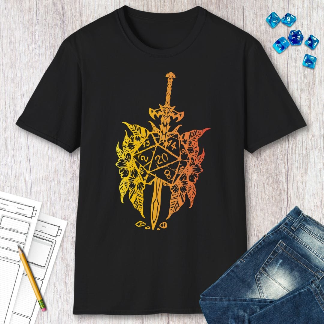 Printify T-Shirt D&D Sword D20 T-shirt