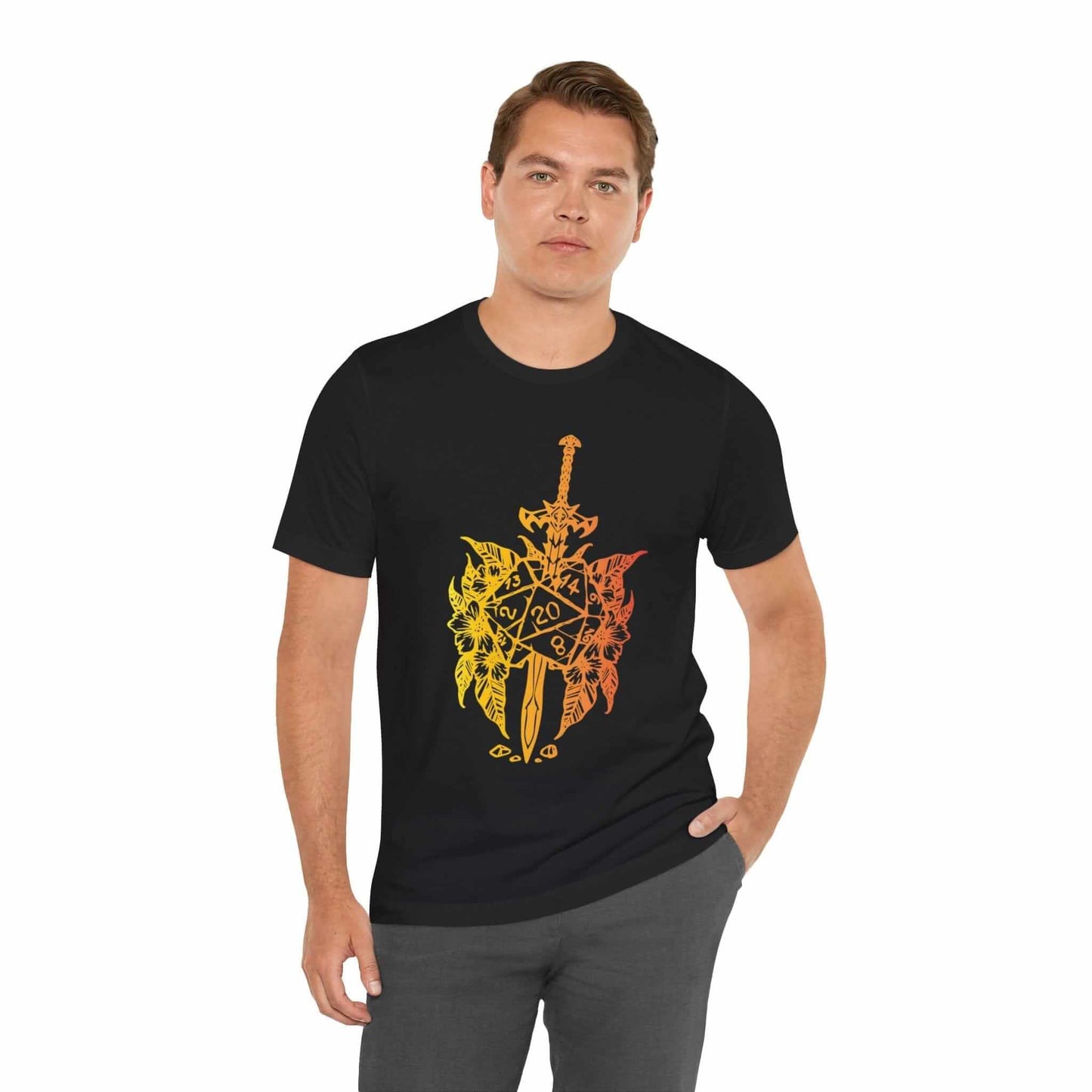 Printify T-Shirt D&D Sword D20 T-shirt