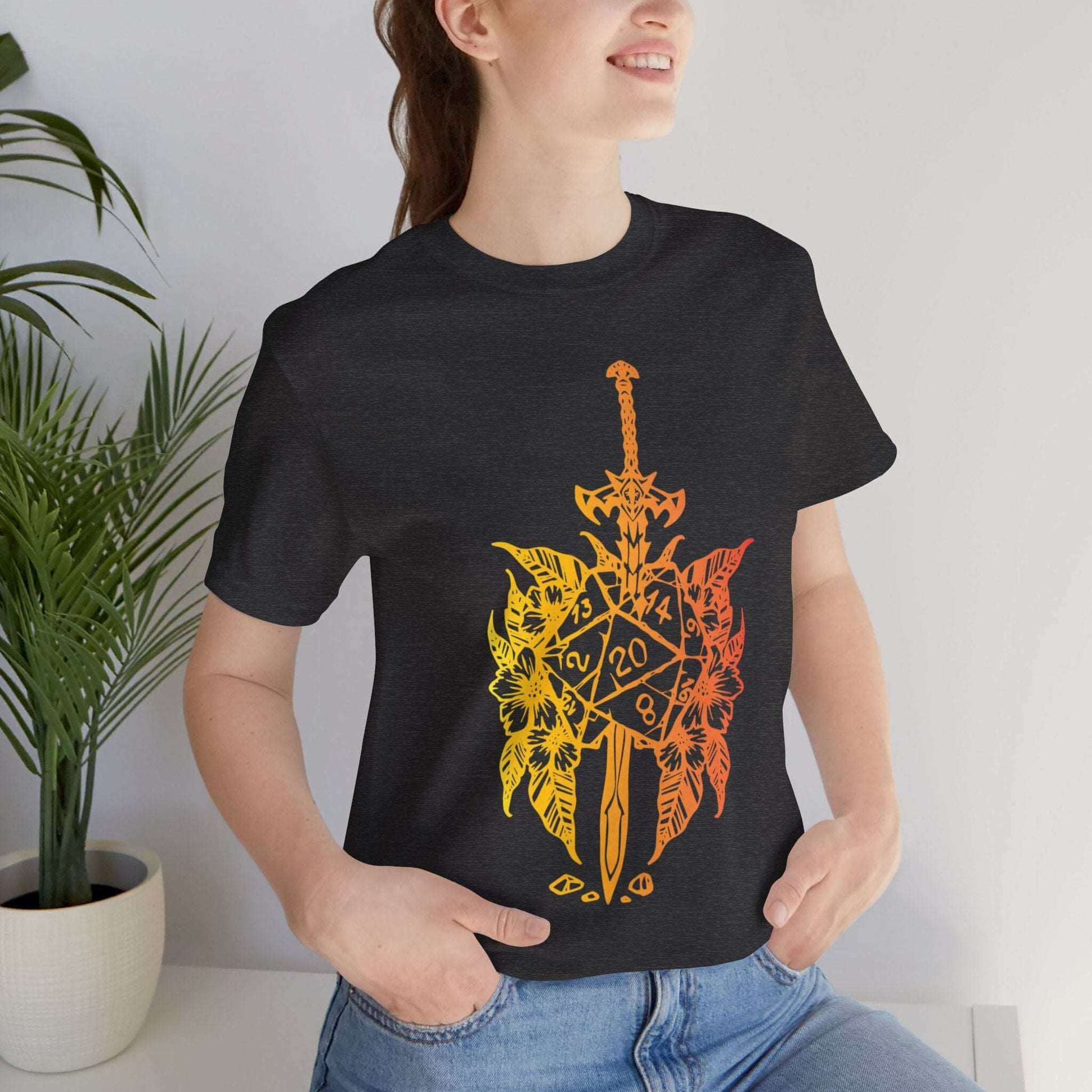 Printify T-Shirt D&D Sword D20 T-shirt