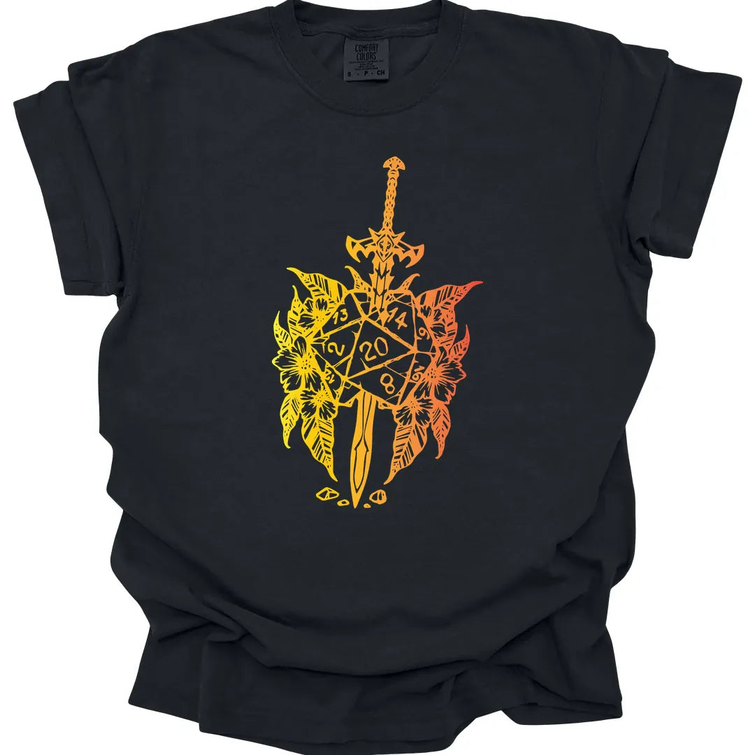 Printify T-Shirt Black / S D&D Sword D20 T-shirt - Comfort Colors
