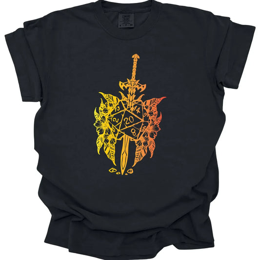 Printify T-Shirt Black / S D&D Sword D20 T-shirt - Comfort Colors