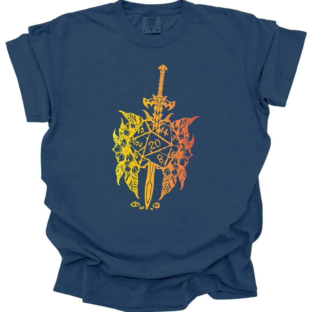 Printify T-Shirt True Navy / S D&D Sword D20 T-shirt - Comfort Colors