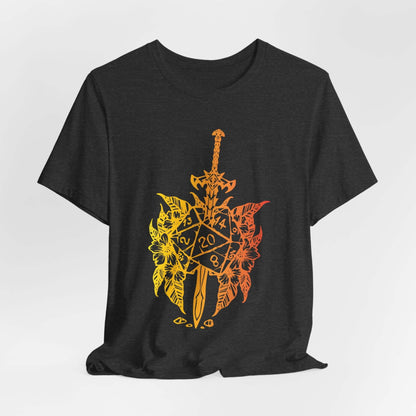 Printify T-Shirt Dark Grey Heather / S D&D Sword D20 T-shirt