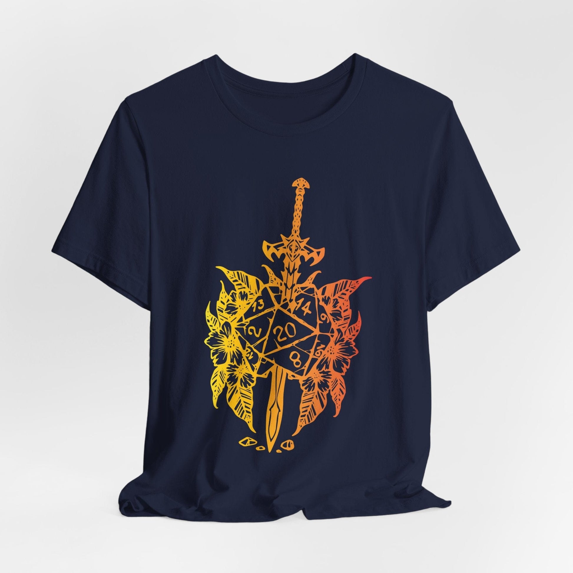 Printify T-Shirt Navy / S D&D Sword D20 T-shirt
