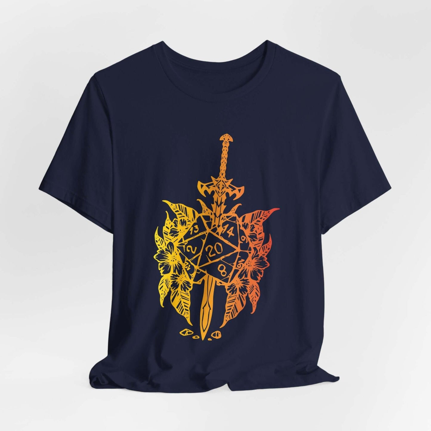 Printify T-Shirt Navy / S D&D Sword D20 T-shirt