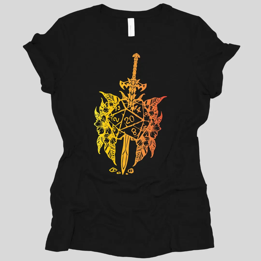 Printify T-Shirt Black / S D&D Sword D20 Women's T-shirt
