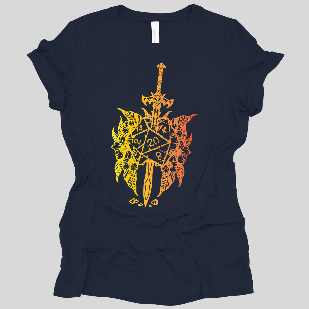 Printify T-Shirt Navy / S D&D Sword D20 Women's T-shirt